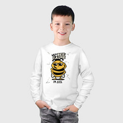 Лонгслив хлопковый детский Why bee cause im cool, цвет: белый — фото 2