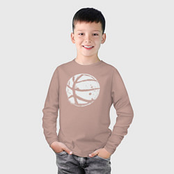 Лонгслив хлопковый детский Basket balls, цвет: пыльно-розовый — фото 2
