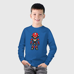 Лонгслив хлопковый детский The Red robot, цвет: синий — фото 2
