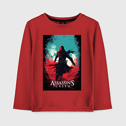 Детский лонгслив Assassins creed red blue abstract