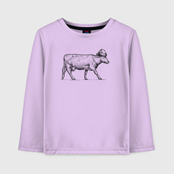 Детский лонгслив Корова новогодняя