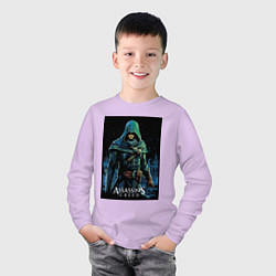 Лонгслив хлопковый детский Assassins creed в капюшоне, цвет: лаванда — фото 2