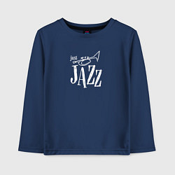 Детский лонгслив Just jazz in white