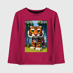 Лонгслив хлопковый детский Funny tiger cub - Minecraft, цвет: маджента