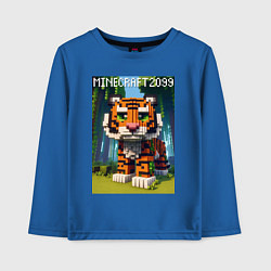 Лонгслив хлопковый детский Funny tiger cub - Minecraft, цвет: синий