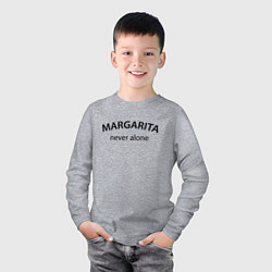Лонгслив хлопковый детский Margarita never alone - motto, цвет: меланж — фото 2