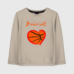 Лонгслив хлопковый детский Basket love, цвет: миндальный