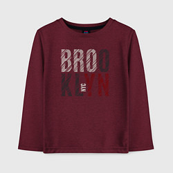 Детский лонгслив NYC Brooklyn