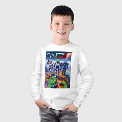 Лонгслив хлопковый детский Mass effect and Minecraft - ai art collaboration, цвет: белый — фото 2