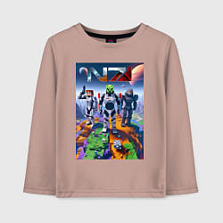 Детский лонгслив Mass effect and Minecraft - ai art collaboration