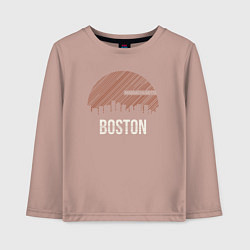 Лонгслив хлопковый детский Boston Massachusetts, цвет: пыльно-розовый