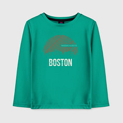 Лонгслив хлопковый детский Boston Massachusetts, цвет: зеленый