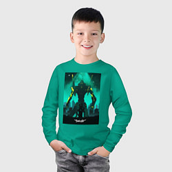 Лонгслив хлопковый детский Евангелион Синдзи Икари, цвет: зеленый — фото 2