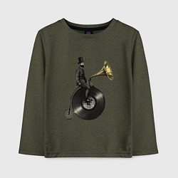 Детский лонгслив Джентльмен на проигрывателе пластинок