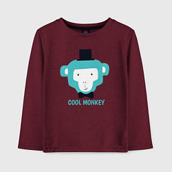 Лонгслив хлопковый детский Cool monkey, цвет: меланж-бордовый