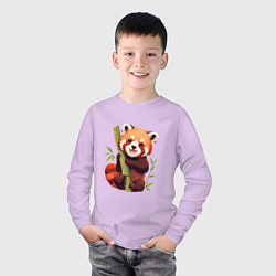 Лонгслив хлопковый детский The Red Panda, цвет: лаванда — фото 2