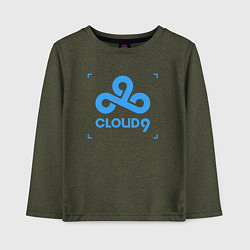 Лонгслив хлопковый детский Cloud9 - tecnic blue, цвет: меланж-хаки