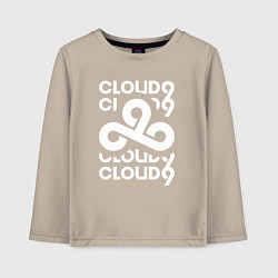 Лонгслив хлопковый детский Cloud9 - in logo, цвет: миндальный