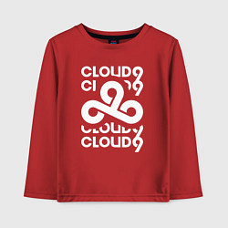 Лонгслив хлопковый детский Cloud9 - in logo, цвет: красный