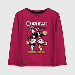 Лонгслив хлопковый детский Cups and devil, цвет: маджента