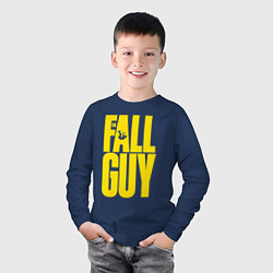 Лонгслив хлопковый детский The fall guy logo, цвет: тёмно-синий — фото 2