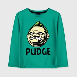 Лонгслив хлопковый детский Pudge Face, цвет: зеленый