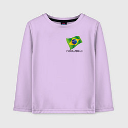 Лонгслив хлопковый детский Im Brazilian - motto, цвет: лаванда