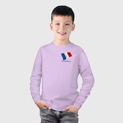 Лонгслив хлопковый детский Im French - motto, цвет: лаванда — фото 2