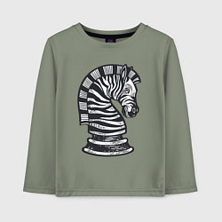 Лонгслив хлопковый детский Шахматная зебра, цвет: авокадо