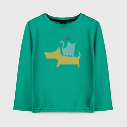 Детский лонгслив Bird dog cat