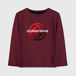 Лонгслив хлопковый детский Dongfeng - logo, цвет: меланж-бордовый