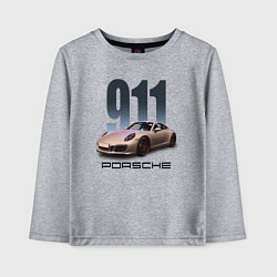 Лонгслив хлопковый детский Порше 911 спортивный автомобиль, цвет: меланж