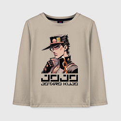 Лонгслив хлопковый детский Jotaro Kujo - Jojo ai art, цвет: миндальный