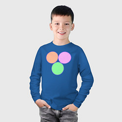 Лонгслив хлопковый детский Три круга, цвет: синий — фото 2