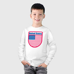 Лонгслив хлопковый детский United States, цвет: белый — фото 2