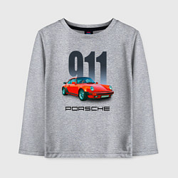 Лонгслив хлопковый детский Porsche 911 спортивный немецкий автомобиль, цвет: меланж