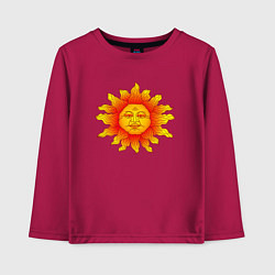 Лонгслив хлопковый детский Огненное солнце, цвет: маджента