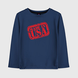 Лонгслив хлопковый детский Made in USA, цвет: тёмно-синий