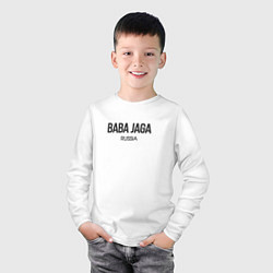 Лонгслив хлопковый детский Baba jaga - баба яга, цвет: белый — фото 2