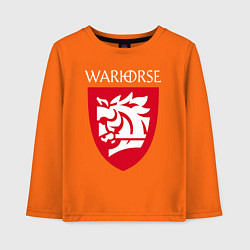 Лонгслив хлопковый детский Warhorse logo, цвет: оранжевый