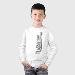 Лонгслив хлопковый детский Вертикальная надпись Counter-Strike 2 black, цвет: белый — фото 2