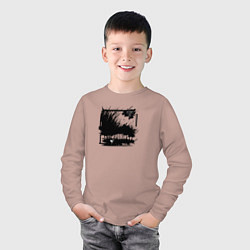 Лонгслив хлопковый детский Ритм движения осени, цвет: пыльно-розовый — фото 2