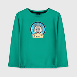 Лонгслив хлопковый детский Гениальный физик, цвет: зеленый