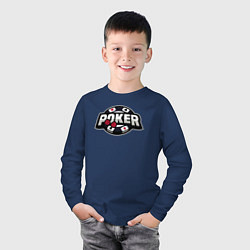 Лонгслив хлопковый детский Poker game, цвет: тёмно-синий — фото 2