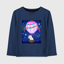 Детский лонгслив Белый медведь на воздушном шаре