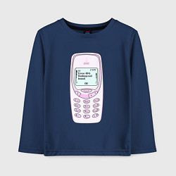 Лонгслив хлопковый детский Error 404 nokia, цвет: тёмно-синий