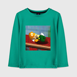 Лонгслив хлопковый детский Жёлтый луиджи 64 спит арт, цвет: зеленый