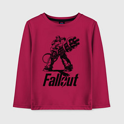Лонгслив хлопковый детский Фоллаут - силовая броня, цвет: маджента