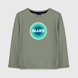 Детский лонгслив Блюз ретро в синем