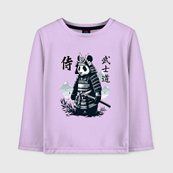 Лонгслив хлопковый детский Panda samurai - bushido ai art fantasy, цвет: лаванда
